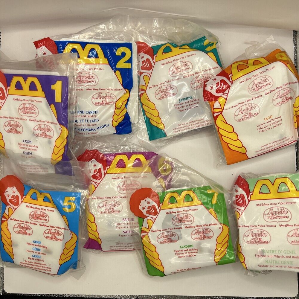 1996 McDonald's Aladdin KING OF THIEVES Happy Meal NIP Complete Set Of 8